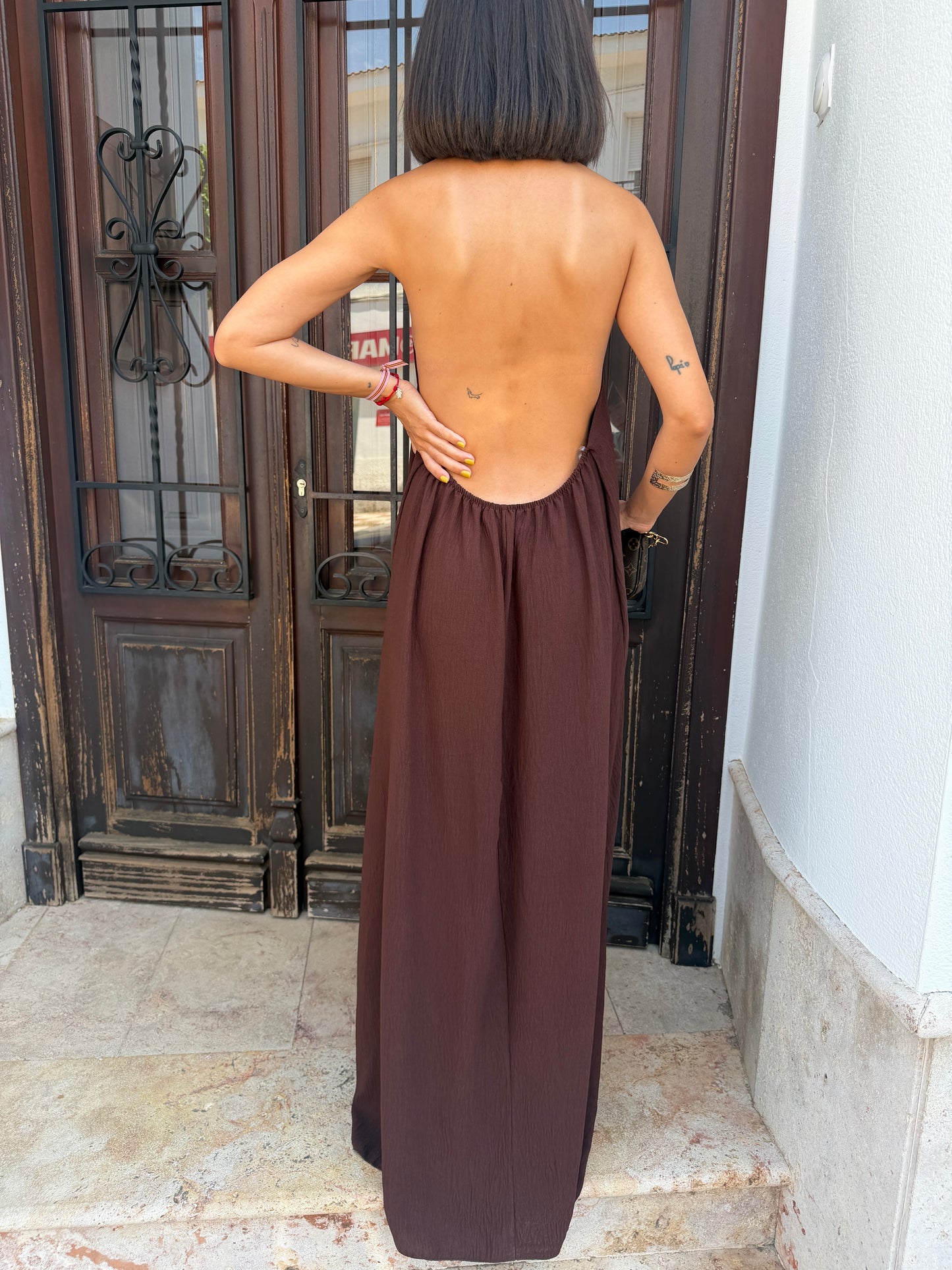 Vestido Halter Choco