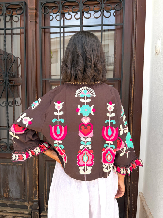 Blusa Palm Chocolate