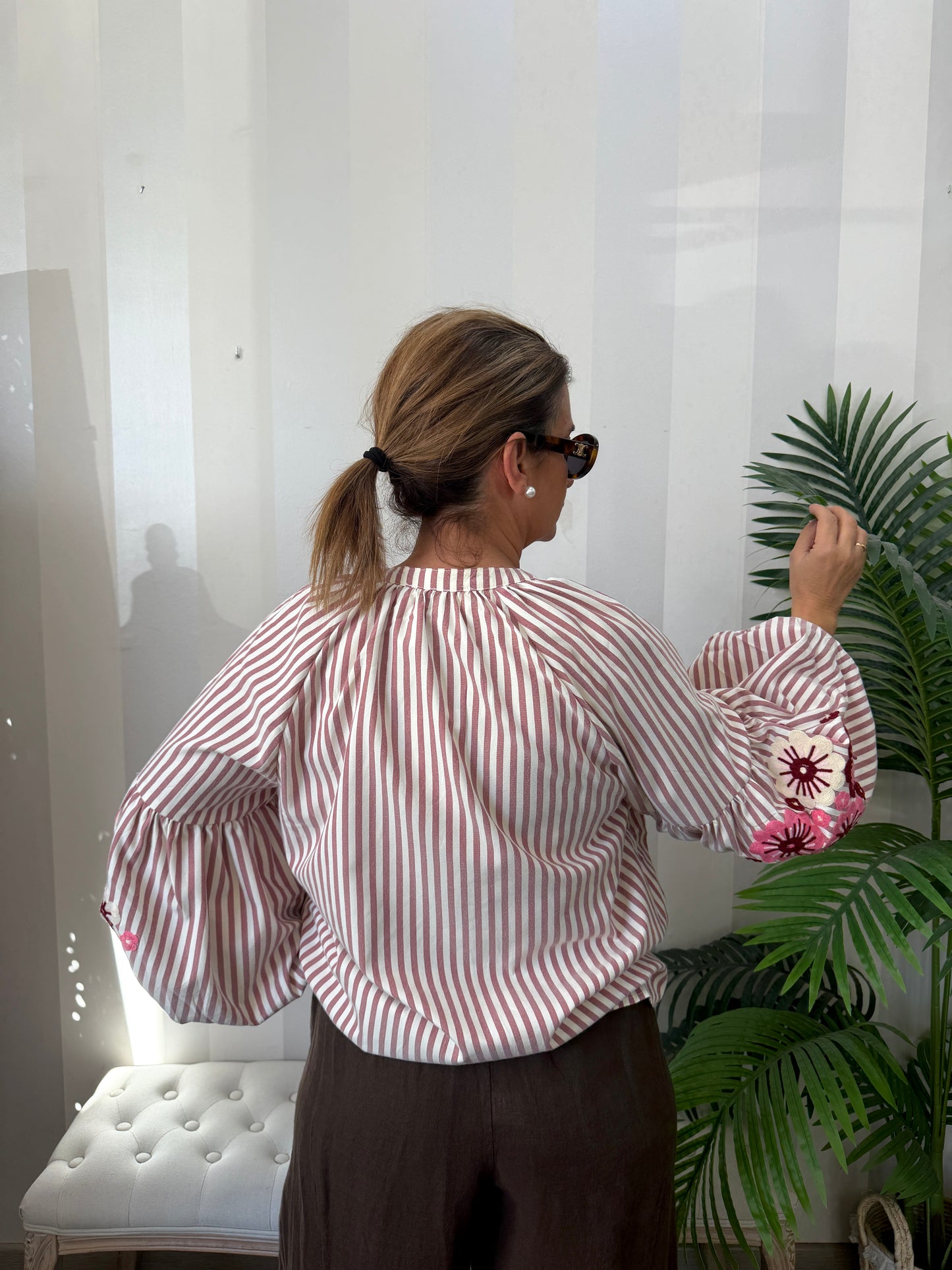 Camisa Abullonada Rayas