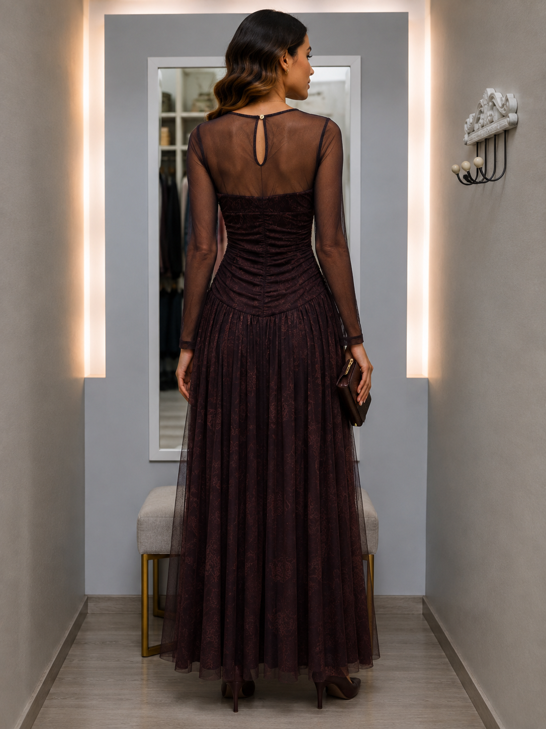 Vestido Tul Choco