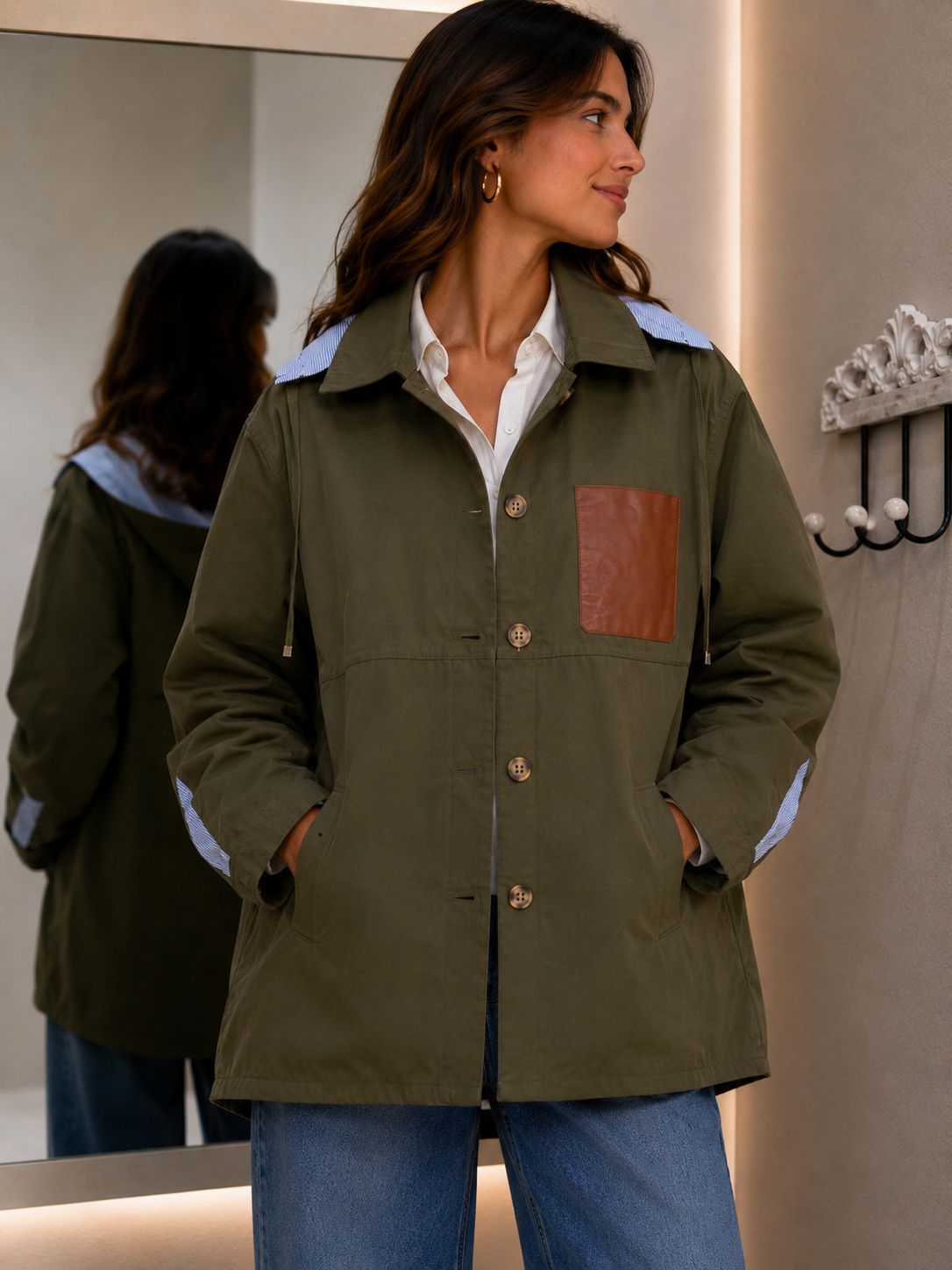 Gabardina Detalles Verde
