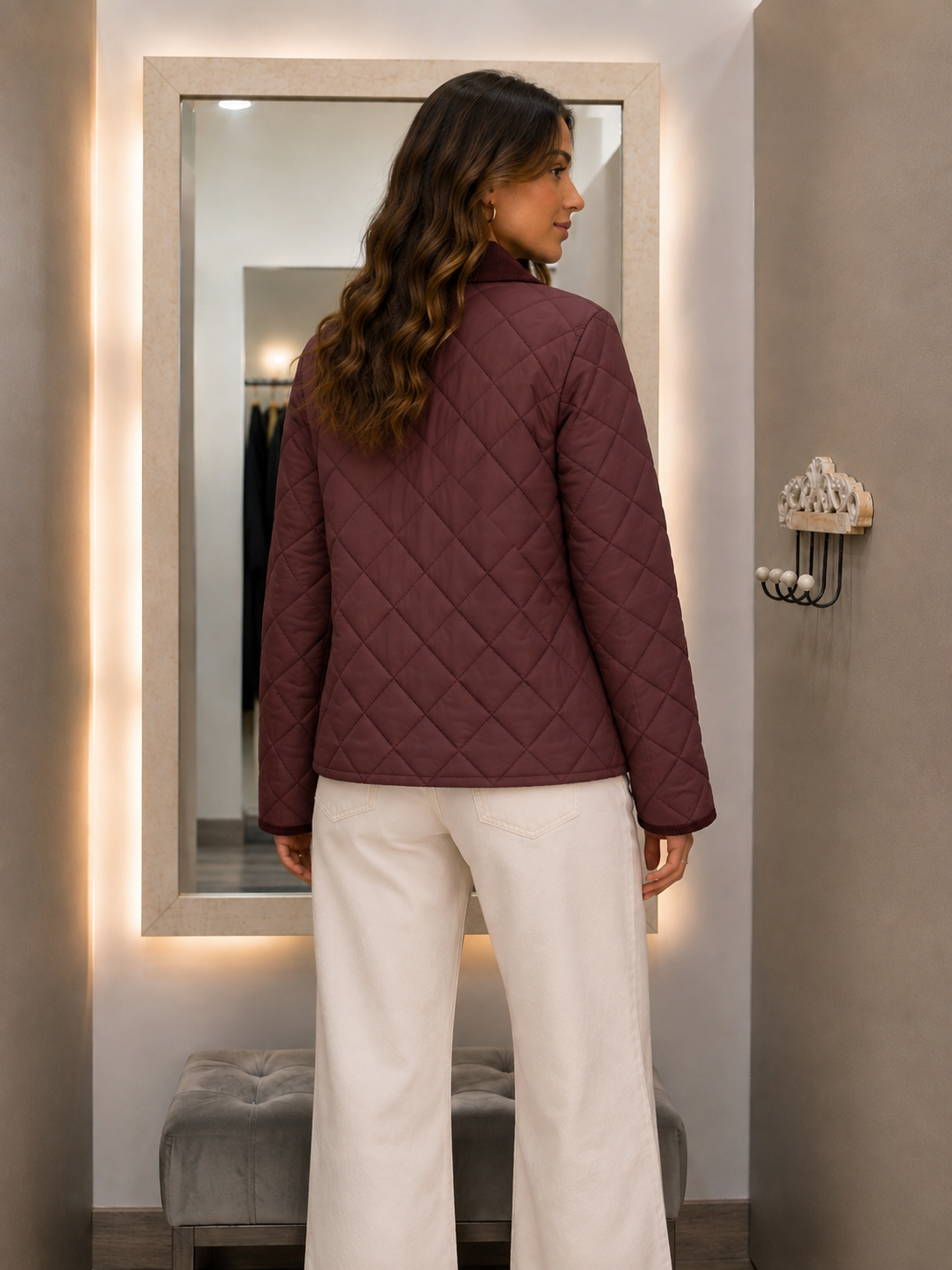 Chaqueta Acolchada Burdeos