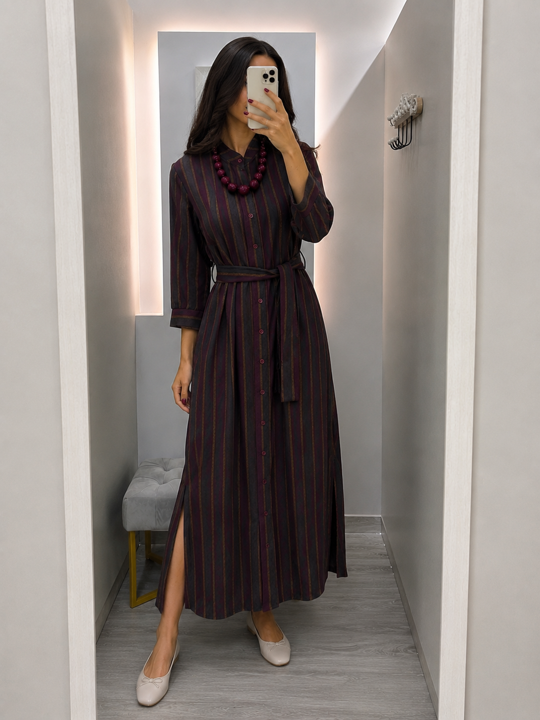 Vestidos Rayas Vino
