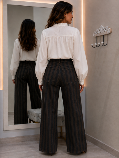Pantalón Balloon Rayas Choco