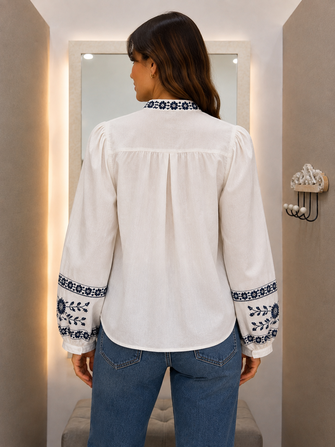 Camisa Bordada Blanca