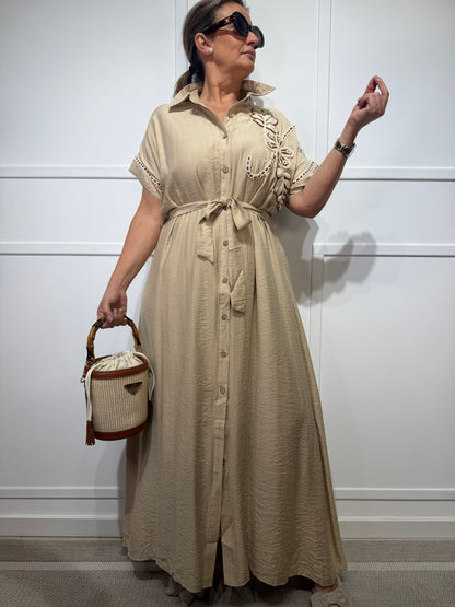 Vestido camisero bordado