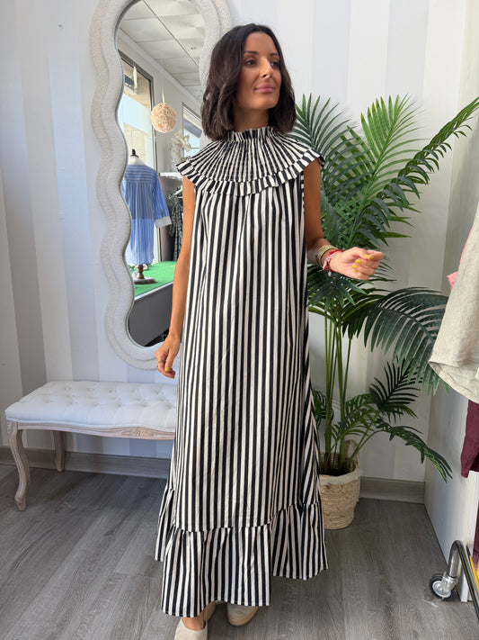 Vestido cuello nido abeja