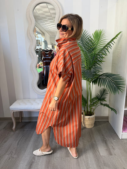 Vestido camisero rayas