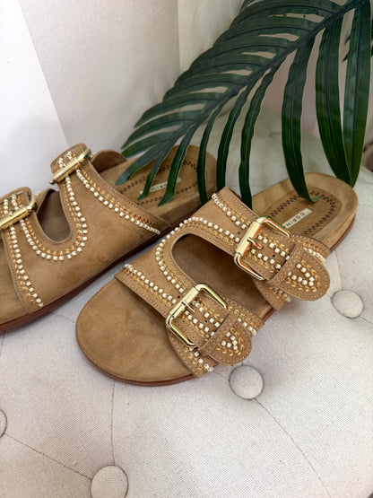 Sandalias planas hebillas