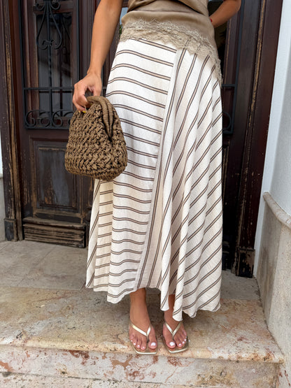 Falda Rayas Beige