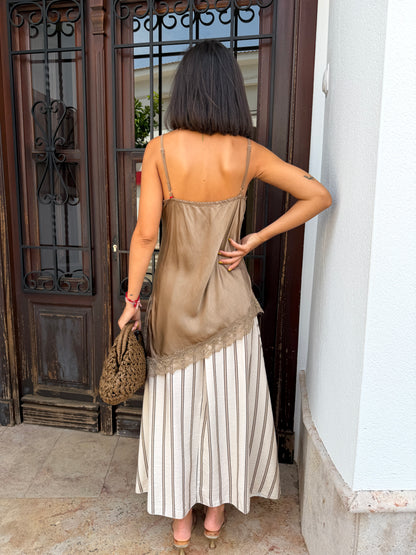 Falda Rayas Beige