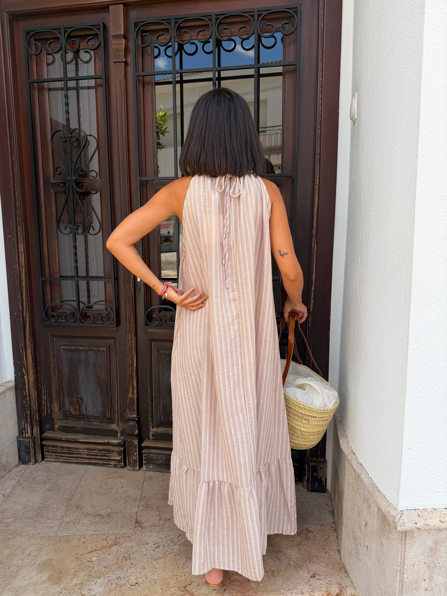 Vestido Halter Rayas