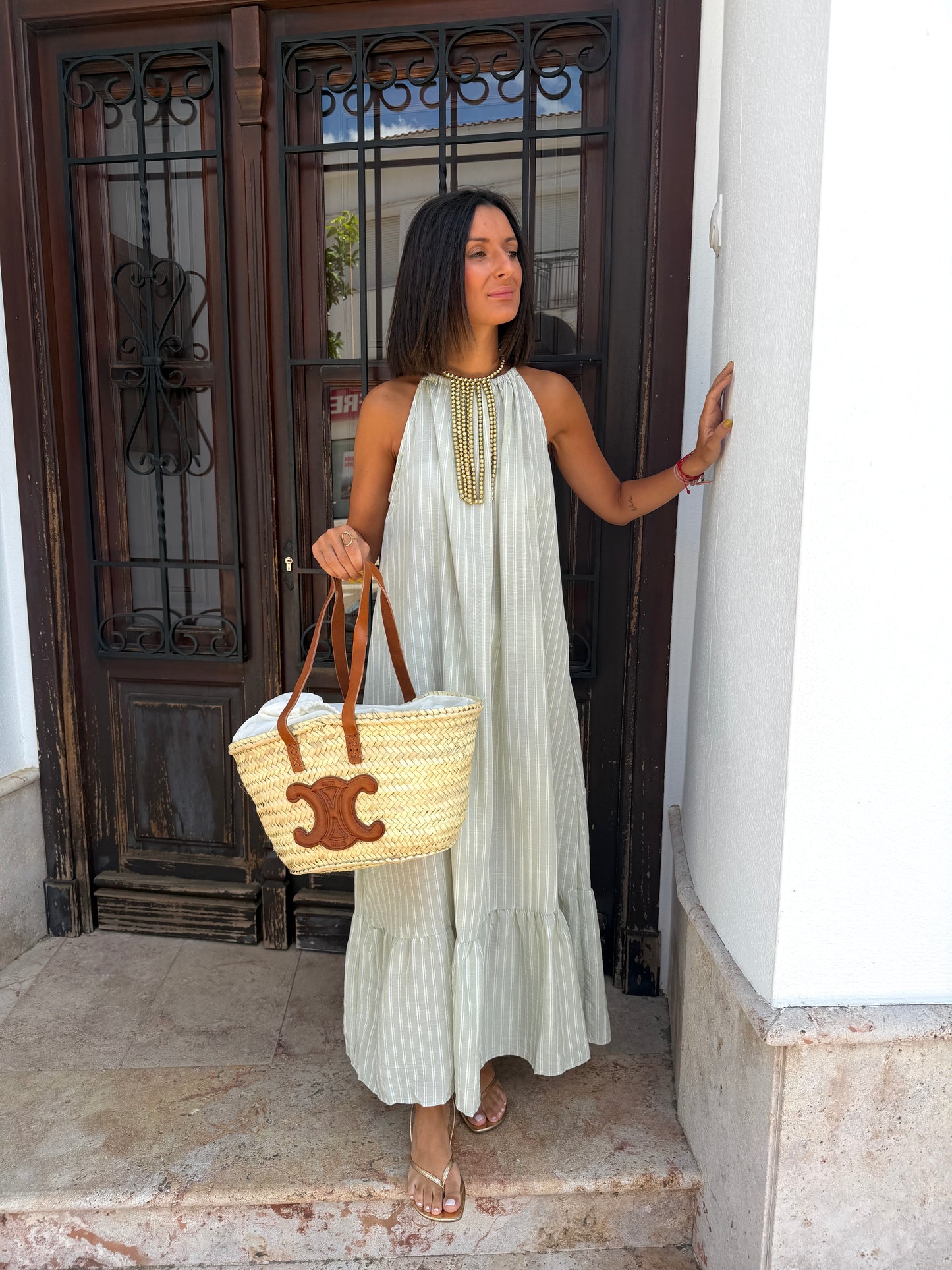 Vestido Halter Rayas