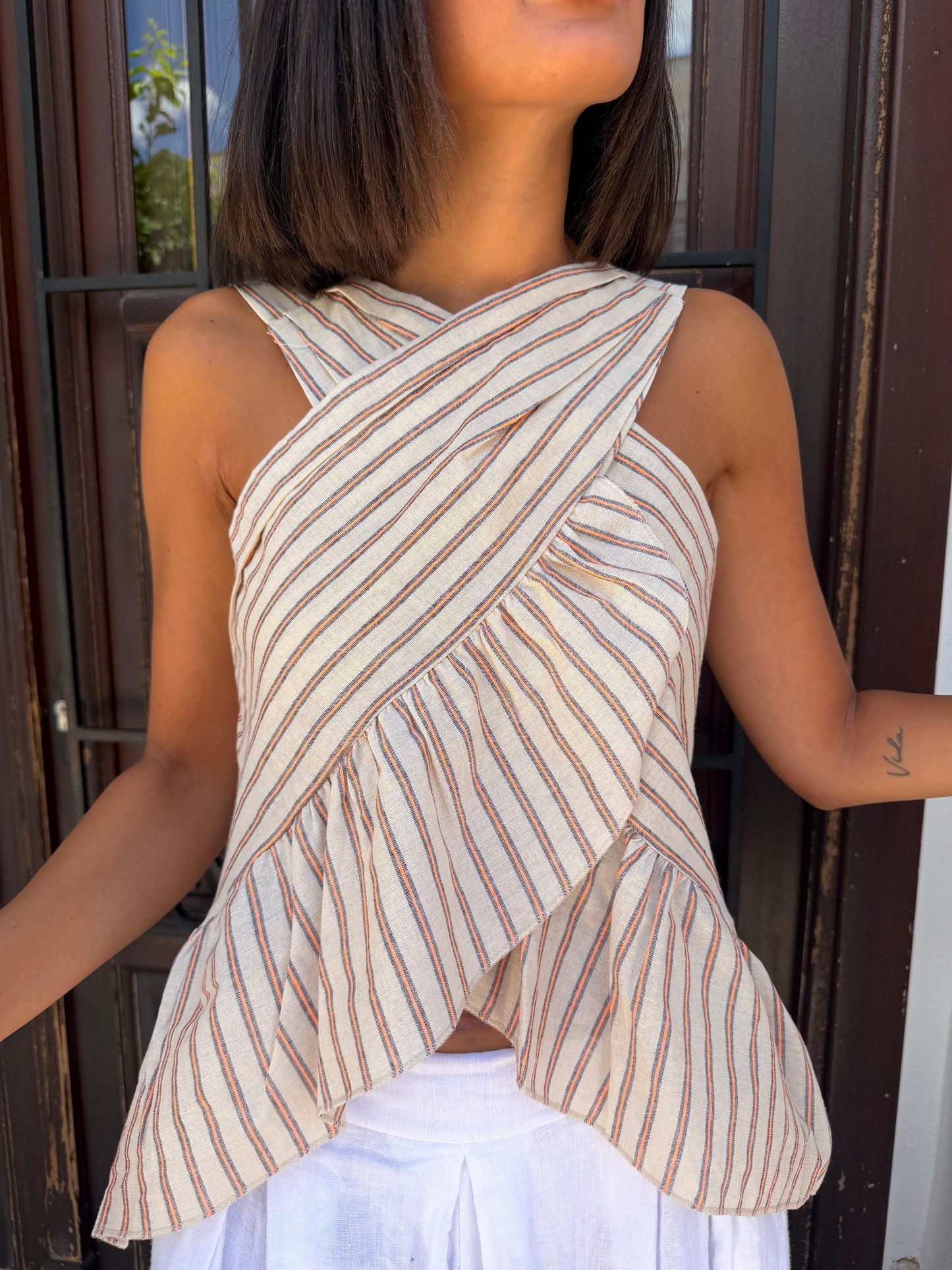 Top Cruzado Beige