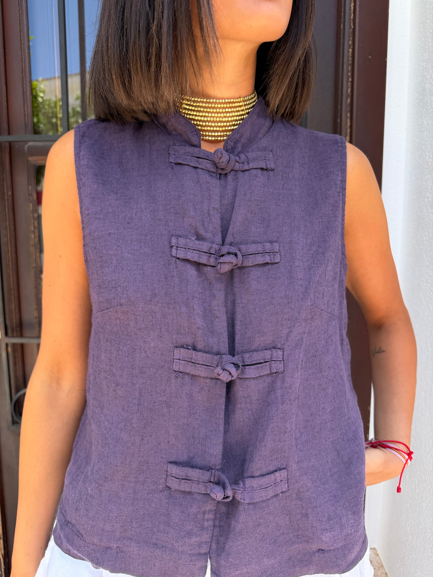 Chaleco Lino Botones