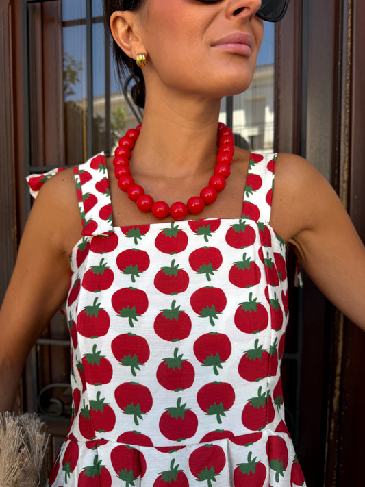 Collar Bolas Rojo