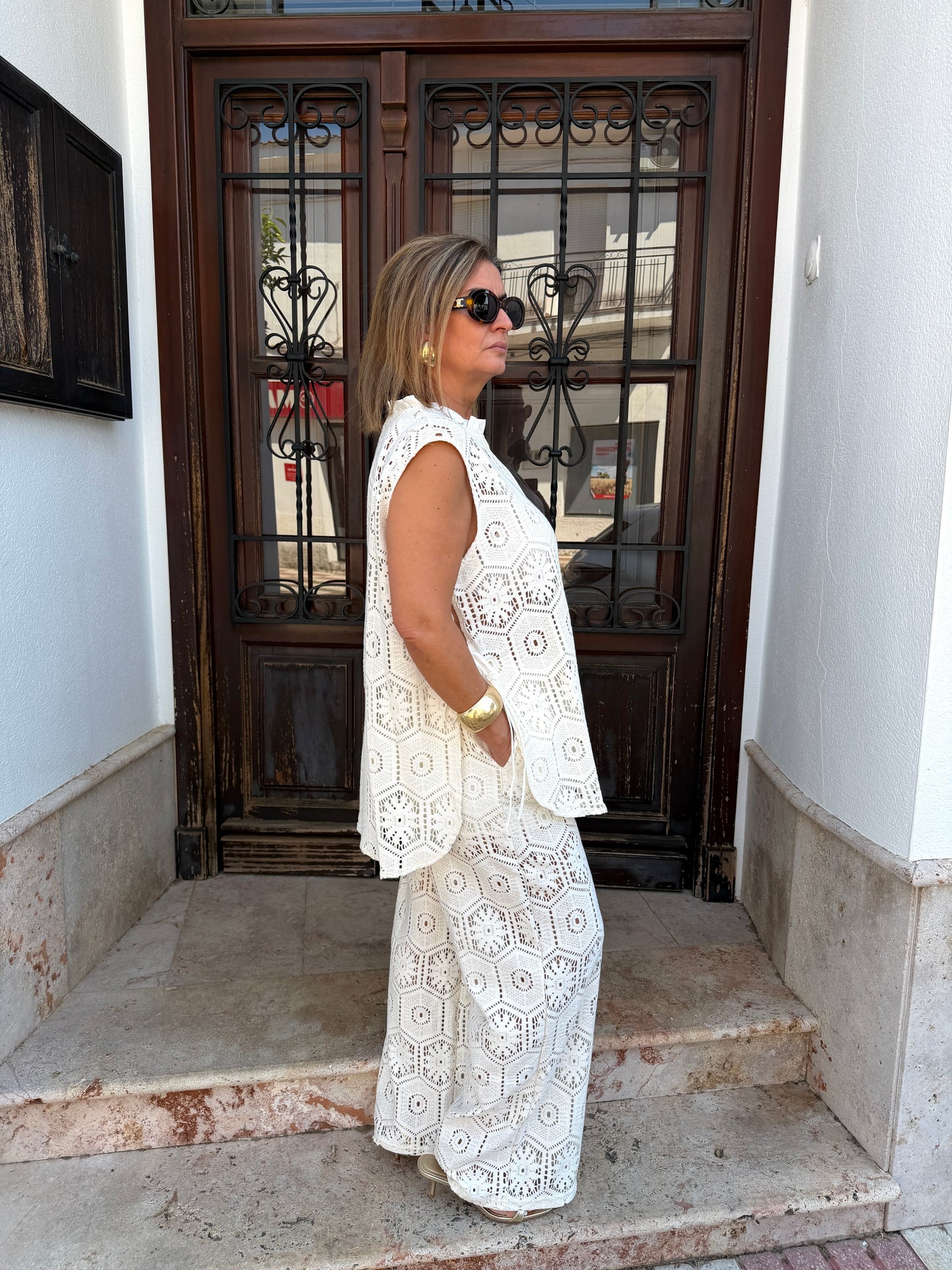 Conjunto Crochet Beige