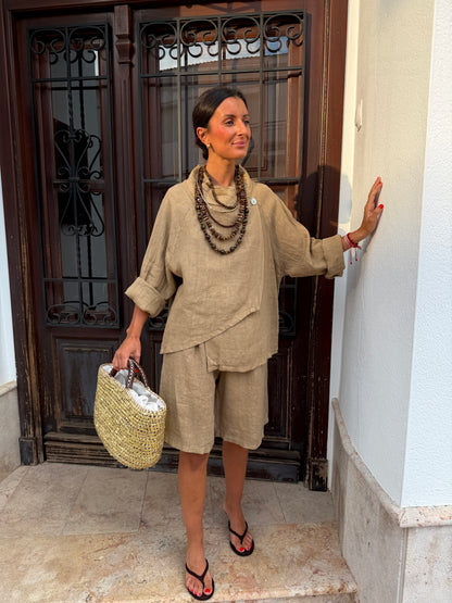Conjunto Lino Camel