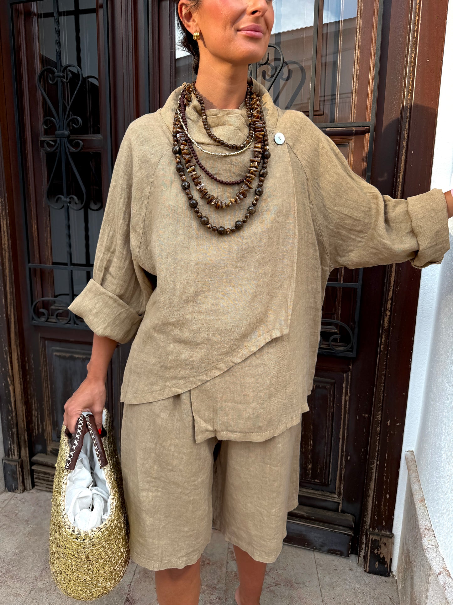 Conjunto Lino Camel
