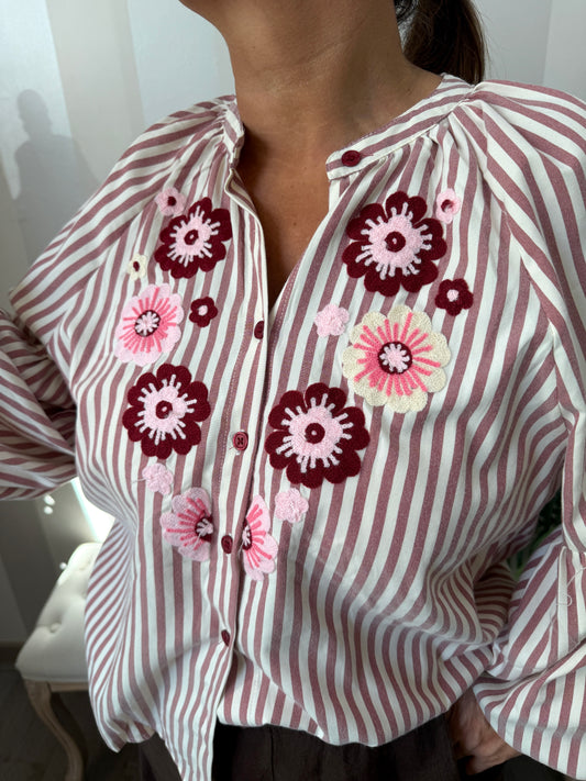 Camisa Abullonada Rayas